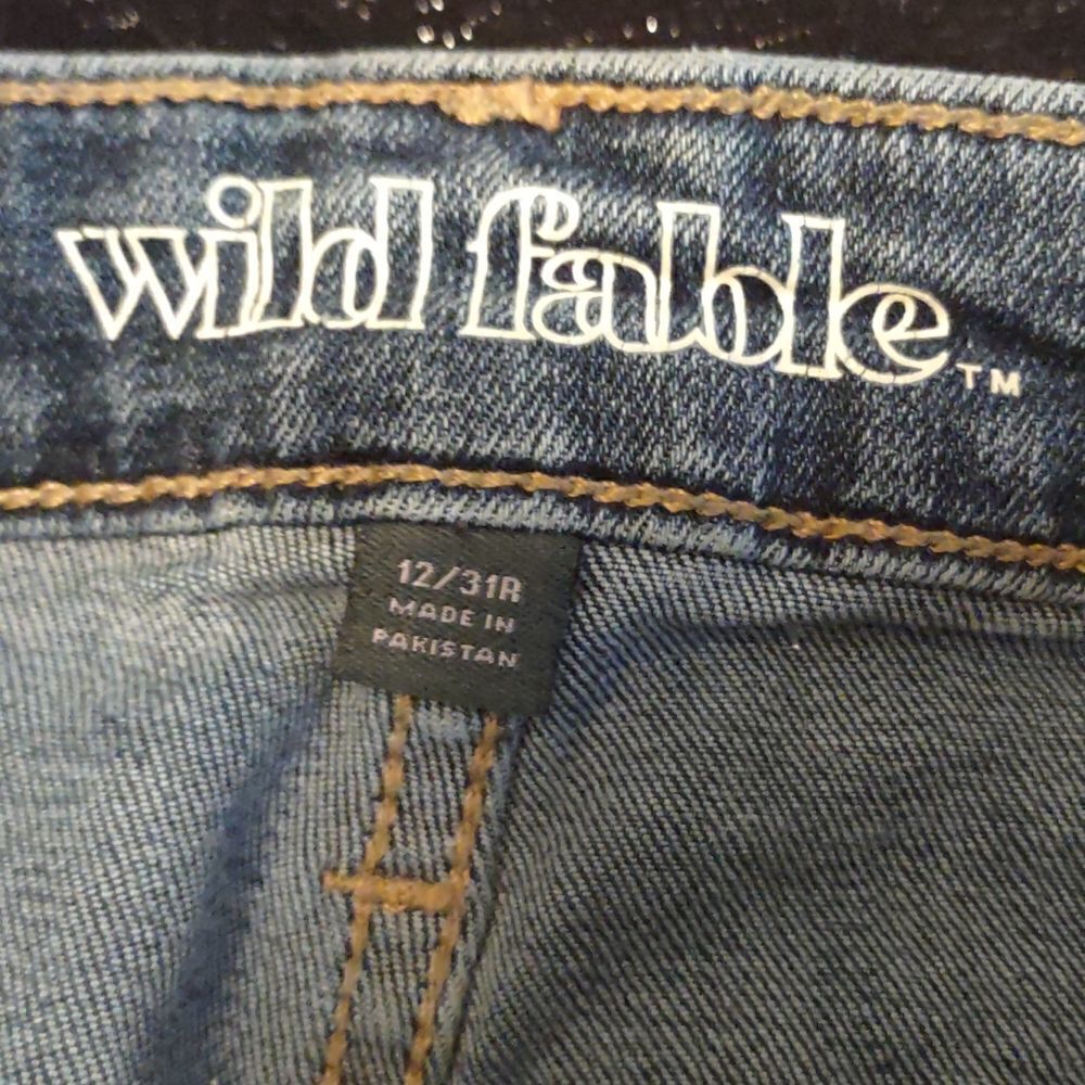 Wild Fable Women's size 12 distressed‎ ankle jeans, side stripe - Picture 7 of 7